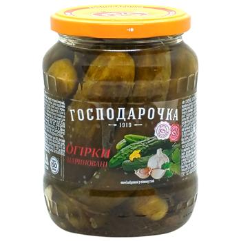 Огірки Господарочка мариновані 660г - купити, ціни на КОСМОС - фото 1