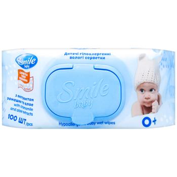Smile Baby Wipes Wet with Chamomile and Aloe Extract 100pcs - buy, prices for COSMOS - photo 1