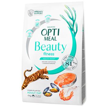 Корм сухий Optimeal Beauty Fitness з морепродуктами для стерилізованих котів 4кг - купити, ціни на MasterZoo - фото 1