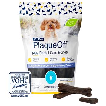 Ласощі ProDen PlaqueOff Dental Bones з овочами та чорницею для догляду за ротовою порожниною собак малих порід 340г - купити, ціни на MasterZoo - фото 1