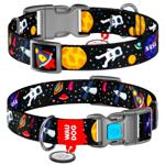 Waudog Nylon Dog Collar with QR Passport 24-40cm/20mm with Nasa Design