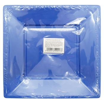 Blue Plastic Square Plates 18cm 10pcs - buy, prices for COSMOS - photo 1