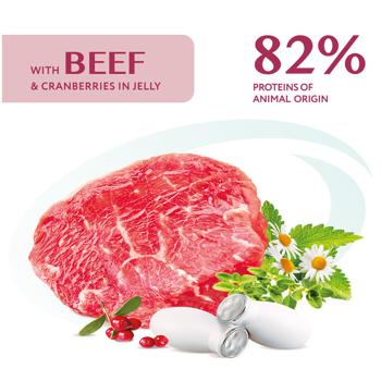 Optimeal Wet Food with Beef and Cranberries for Dogs of All Breeds 100g - buy, prices for MasterZoo - photo 2