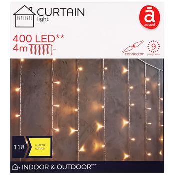 Гирлянда Actuel Штора желтая 400 LED 4*2м - купить, цены на Auchan - фото 1