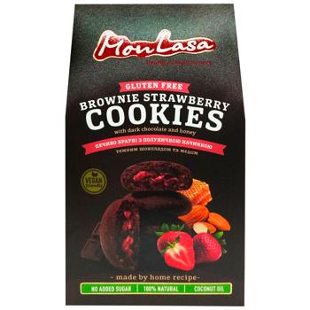 Печиво MonLasa Брауні полунична начинка темний шоколад та мед без глютену 120г - купити, ціни на МегаМаркет - фото 2