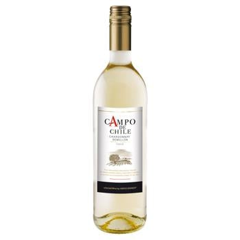 Вино Campo de Chile Chardonnay белое сухое 12,5% 0,75л - купить, цены на МегаМаркет - фото 1