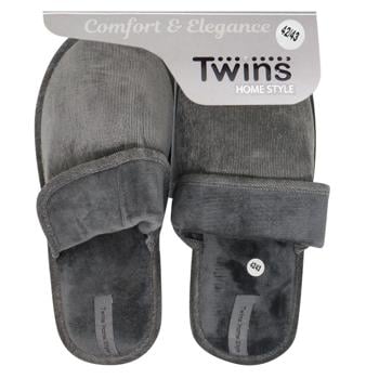 Twins Corduroy/Velours with Reverse Indoor Men's Slippers s.40-45 - buy, prices for NOVUS - photo 2