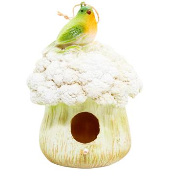 Кормушка подвесная Bona Di Птичка на капусте декоративная 14,5х14,5х18,5см - купить, цены на WINETIME - фото 1