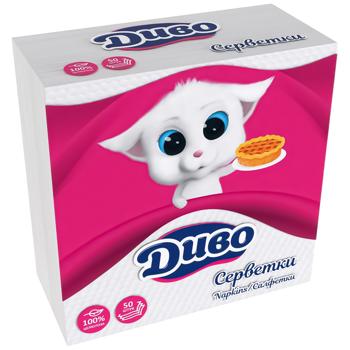 Dyvo White 2-ply Table Napkins 24*24cm 50pcs - buy, prices for Ideal - photo 2