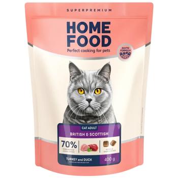 Home Food British&Scottish Adult cухий корм для котів 400 г - індичка та качка - купить, цены на MasterZoo - фото 1