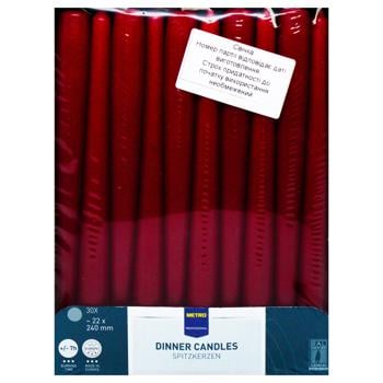 Metro Professional Burgundy Dinner Candle 22x240mm 30pcs - buy, prices for METRO - photo 2