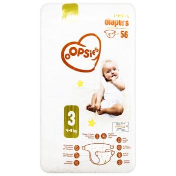 Підгузники Grite Oopsies р.3 4-9кг 56шт - купити, ціни на МегаМаркет - фото 2