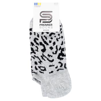 Шкарпетки Premier Socks жіночі ультракороткі Леопард р.23-25 світло-сірий - купити, ціни на ЕКО Маркет - фото 1