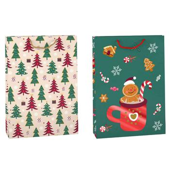 Пакет подарочный Auchan XL 40x56x15см в ассортименте - купить, цены на Auchan - фото 1