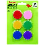 Auchan Set of Color Magnets 25mm 6pcs
