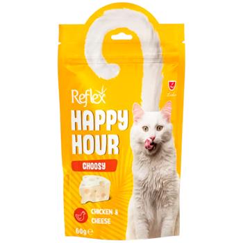 Reflex Plus Happy Hour Choosy ласощі для котів 60 г - курка та сир - купить, цены на MasterZoo - фото 1