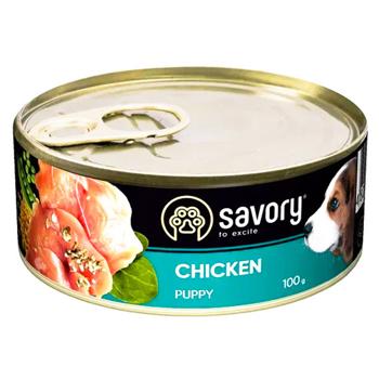 Savory Puppy упаковка вологого корму для цуценят 12 шт х 100 г - курка - купить, цены на MasterZoo - фото 4