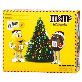Набор сладостей новогодний M&M's Friends Бандероль большая 316г - купить, цены на КОСМОС - фото 1