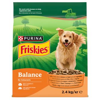 Корм сухий Friskies Balance з куркою, яловичиною та овочами для собак 2,4кг - купити, ціни на Чудо Маркет - фото 1