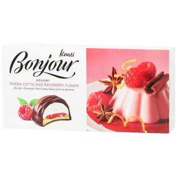 Konti Bonjour Panna Cotta and Raspberry Flavored Dessert 232g - buy, prices for Chudo Market - photo 1