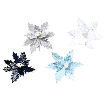 Decoration Poinsettia Flower on Clip 24cm in assortment - buy, prices for METRO - photo 2