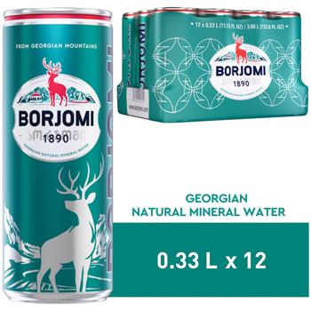 Borjomi Strongly Carbonated Mineral Water 0.33l 12pcs - buy, prices for METRO - photo 1