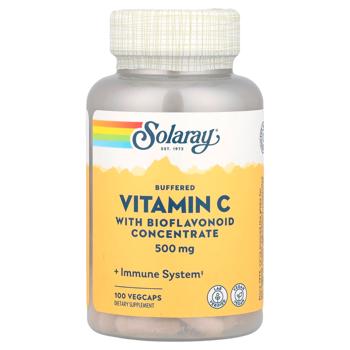 Витамин С с биофлавоноидами, Vitamin C with Bioflavonoid, Solaray, 500 мг, 100 капсул - купити, ціни на Біотус - фото 1
