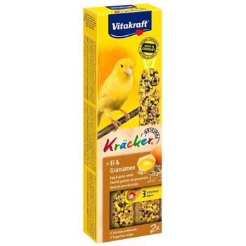 Ласощі для канарок Vitakraft «Kracker Original + Egg & Grass Seeds» 54 г / 2 шт. (яйце та насіння) - купить, цены на MasterZoo - фото 1