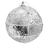 Куля новорічна срібна Koopman 100мм в асортименті
