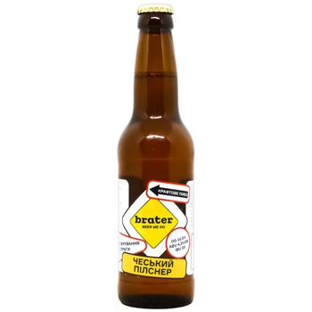 Пиво Brater Czech Pilsner светлое 4,4% 0,33л - купить, цены на Auchan - фото 1