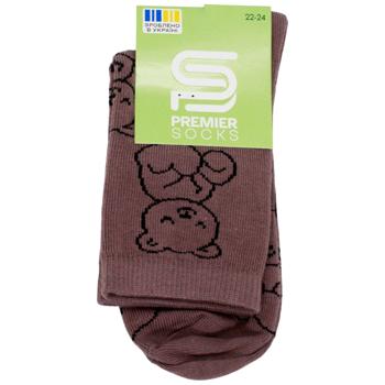 Носки Premier Socks подростковые высокие Медвежонок р.22-24 коричневый - купить, цены на ЕКО Маркет - фото 1