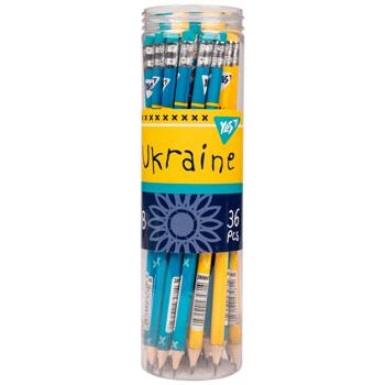 Yes Ukraine HB Graphite Pencil with Eraser in assortment - buy, prices for COSMOS - photo 2