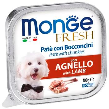 Корм влажный Monge Fresh с ягненком для собак всех пород 100г - купить, цены на MasterZoo - фото 1