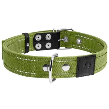Ошейник для собак Collar брезентовый двойной 51-63см/35мм зеленый - купить, цены на MasterZoo - фото 1