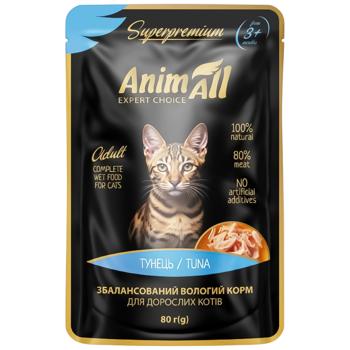 Корм вологий AnimAll Тунець для дорослих котів 80г - купити, ціни на Auchan - фото 1
