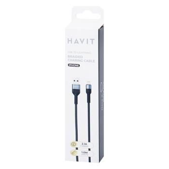 Кабель Havit Iphone Lightning USB 2.1A 1м - купити, ціни на Auchan - фото 1