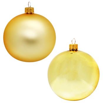 Shiny/Matte Gold Christmas Tree Ball 8cm in assortment