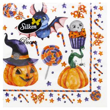 Салфетки столовые Silken Halloween 3-слойные 18шт 33*33см - купить, цены на ULTRAMARKET - фото 1