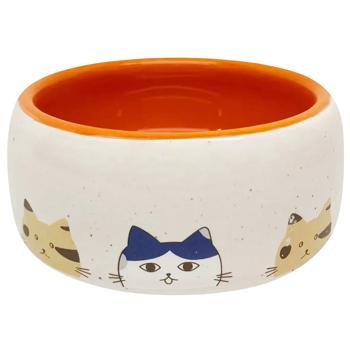 Миска керамічна KARO CRAFT Котики 250 мл - бежевий - купити, ціни на MasterZoo - фото 1