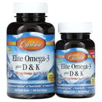 Carlson Labs Elite Omega-3 Plus D&K Lemon Flavored Fish Oil with Vitamins D3 anf K 60+30 softgels