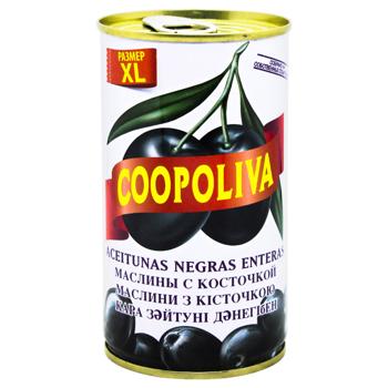 Coopoliva Black Olives with Pits 350g - buy, prices for COSMOS - photo 1