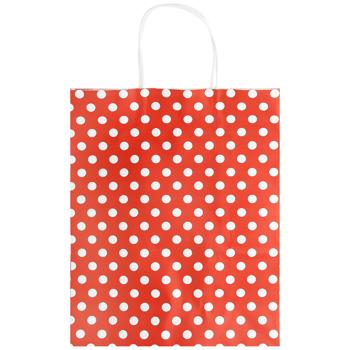 Пакет подарочный крафт горошек 26х33х12см - купить, цены на Auchan - фото 3