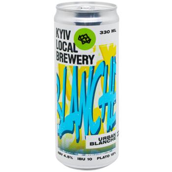 Пиво Kyiv Local Brewery Urban Blanche світле нефільтроване 4,5% 0,33л - купити, ціни на WINETIME - фото 1