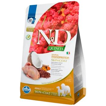 Корм сухой Farmina N&D Quinoa Skin & Coat с перепелом, киноа, кокосом и куркумой для здоровья кожи и шерсти собак средних и крупных пород 2,5кг - купить, цены на MasterZoo - фото 1