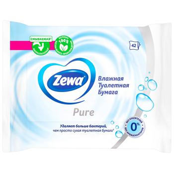 Туалетний папір Zewa Pure вологий 42шт - купити, ціни на Ашан - фото 2