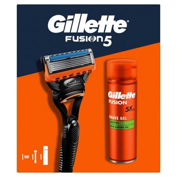 Gillette Fusion 5 Shaving Machine with 1 Replaceable Blade + Shaving Gel for Sensitive Skin 200ml Gift Set - buy, prices for - photo 3