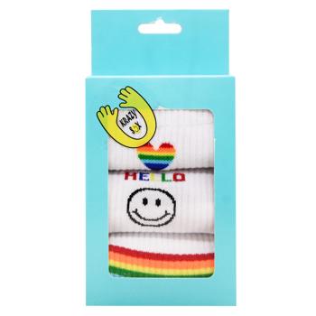 Набор носков унисекс Krazy Socks р.25-27 3 пары белый - купить, цены на - фото 2