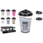 Стакан с крышкой пластик 450мл в ассортименте