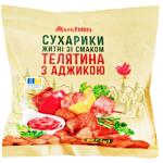 Сухарики Auchan житні зі смаком Телятина з аджикою 80г