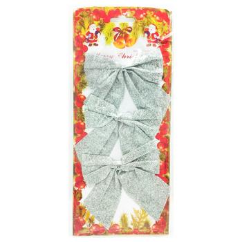 Набор бантов серебряные 3шт 10*11см - купить, цены на Таврия В - фото 1